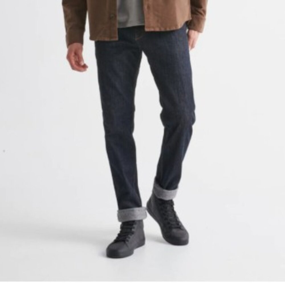 DU/ER Tech Fleece Denim Relaxed Taper - Dark Indigo - 34/32